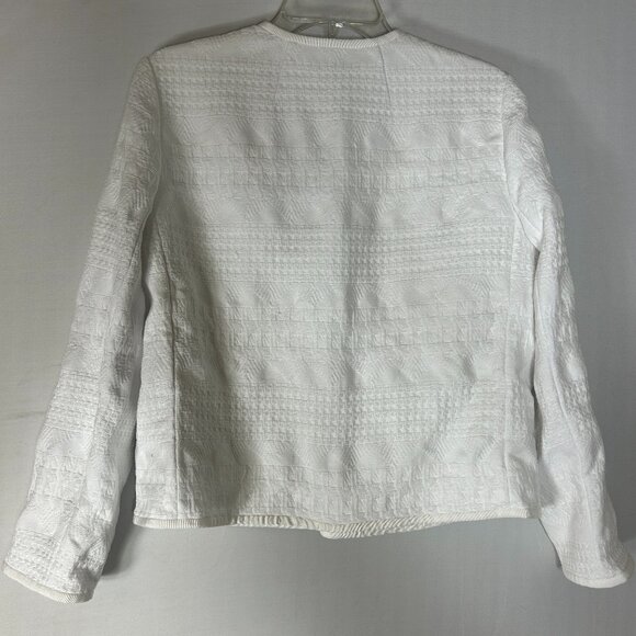 LAFAYETTE 148 LADIES BLAZER LARGE WHITE OPEN CAPSULE SUIT JACKET MINIMALIST - Picture 3 of 13